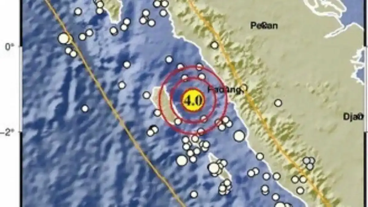 Gempa Padang M 4,1 Guncang Sumbar, Mentawai Tak Terasa